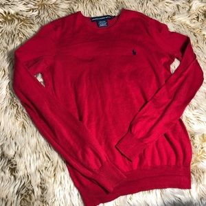 Ralph Lauren Red Lightweight Crewneck Sweater